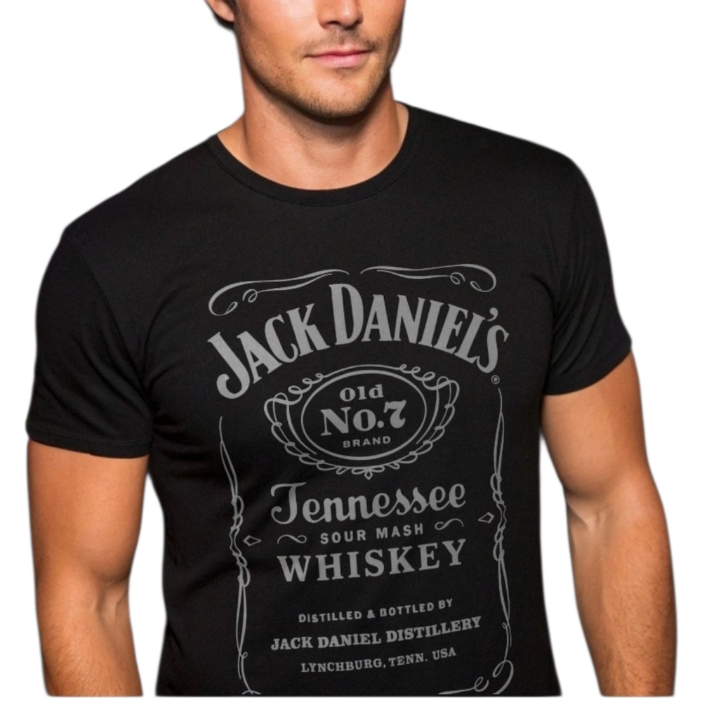 Jack Daniel's Old No. 7 Label Men's Black T-Shirt Size XL